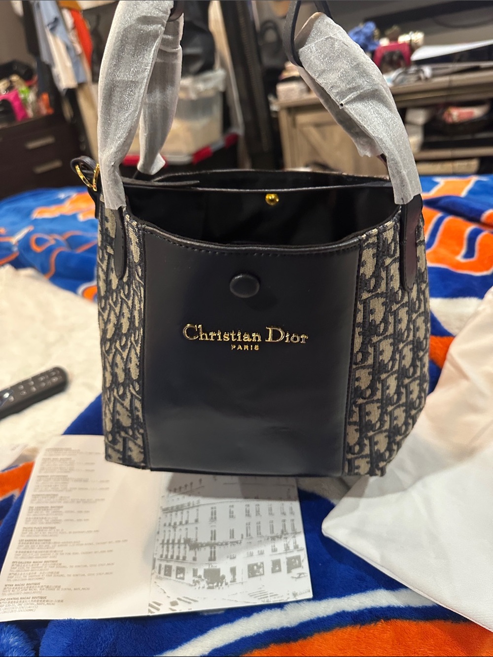 Please Read Fashion Bag Dior Navy Blue  Top-Handle Tote